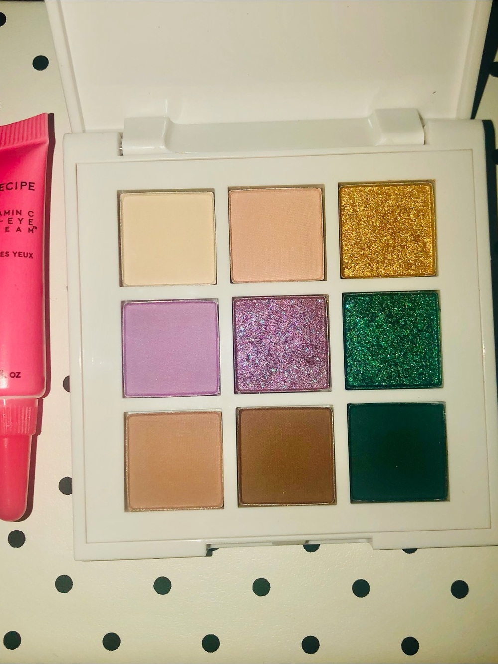 Shimmer & Matte Eye Shadow Palette — Pink, Gold, Green, Purple Shades